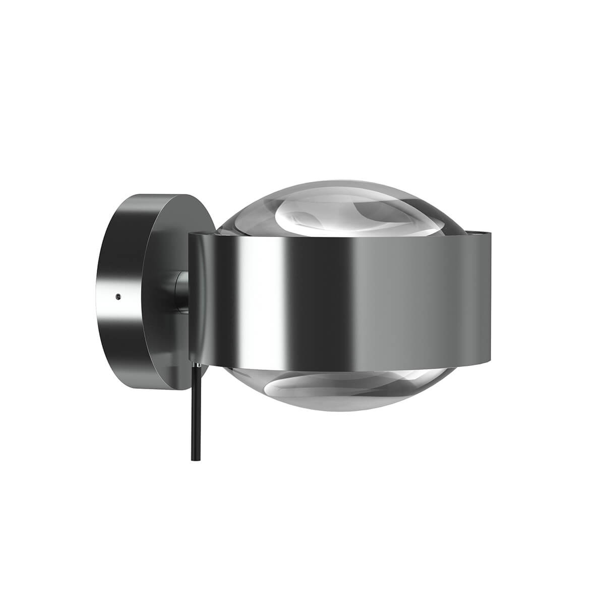 Top Light Puk Maxx Wall + Wandleuchte, Gehäuse, Chrom matt, mit Linse klar / Linse klar (nicht inbegriffen)