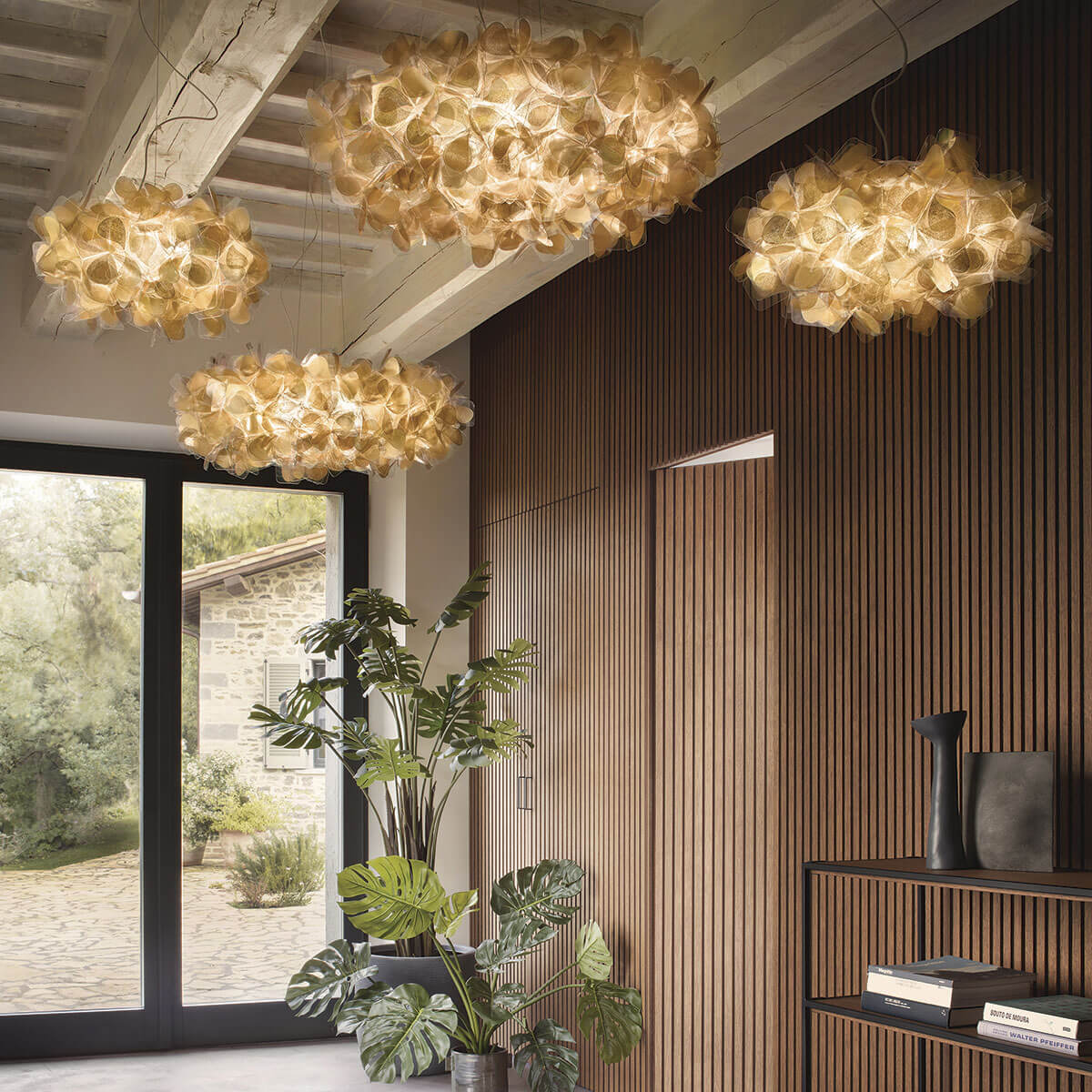 Slamp Clizia Mama non Mama Suspension und Clizia Mama non Mama Suspension Large, Gold, Kabel: transparent
