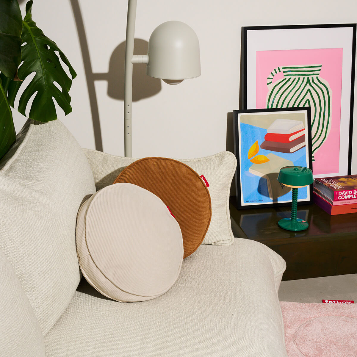 Fatboy Recycled Pill Pillow Cord Kissen, Cream und Teddybear