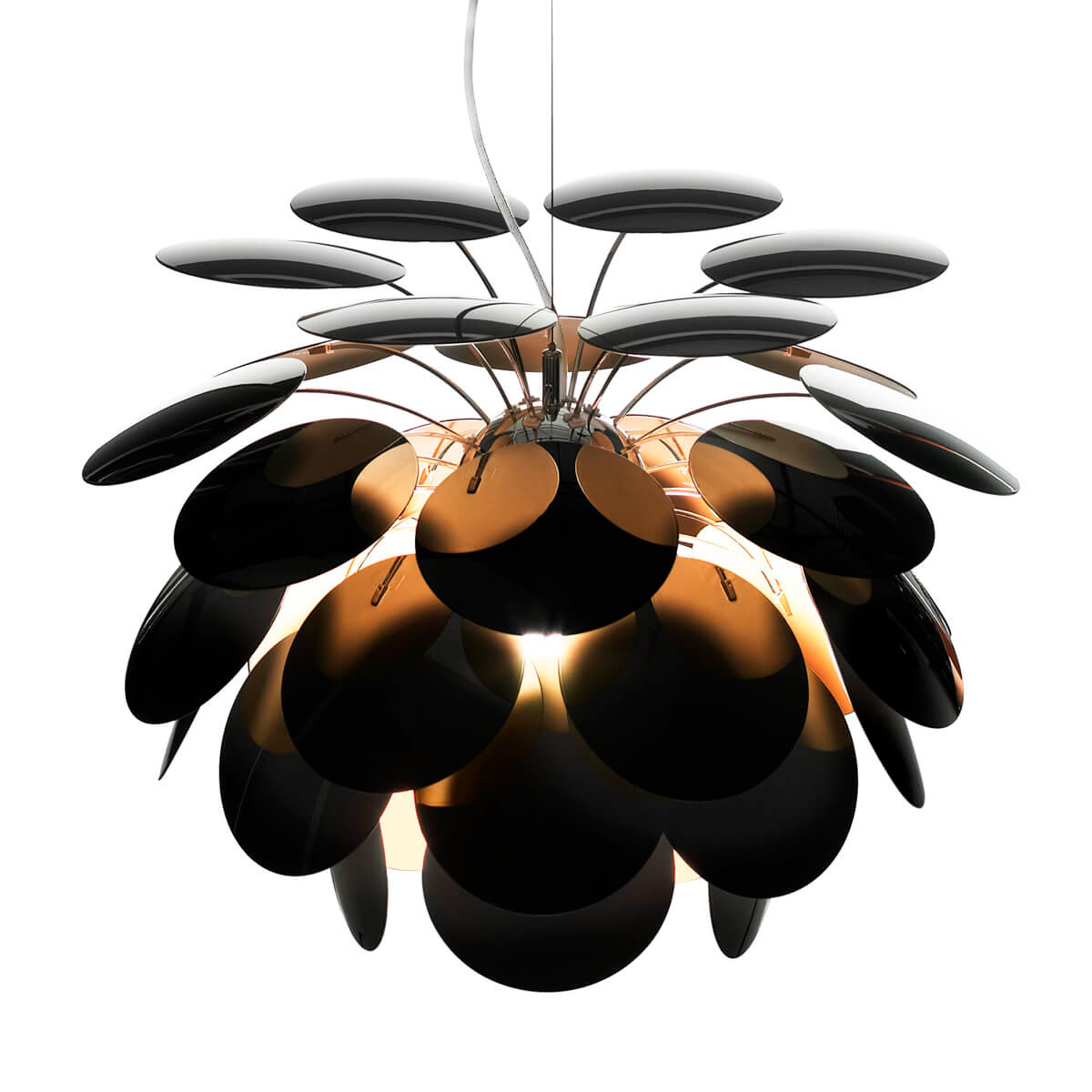 Marset Discocó 132 Pendelleuchte, schwarz / Gold