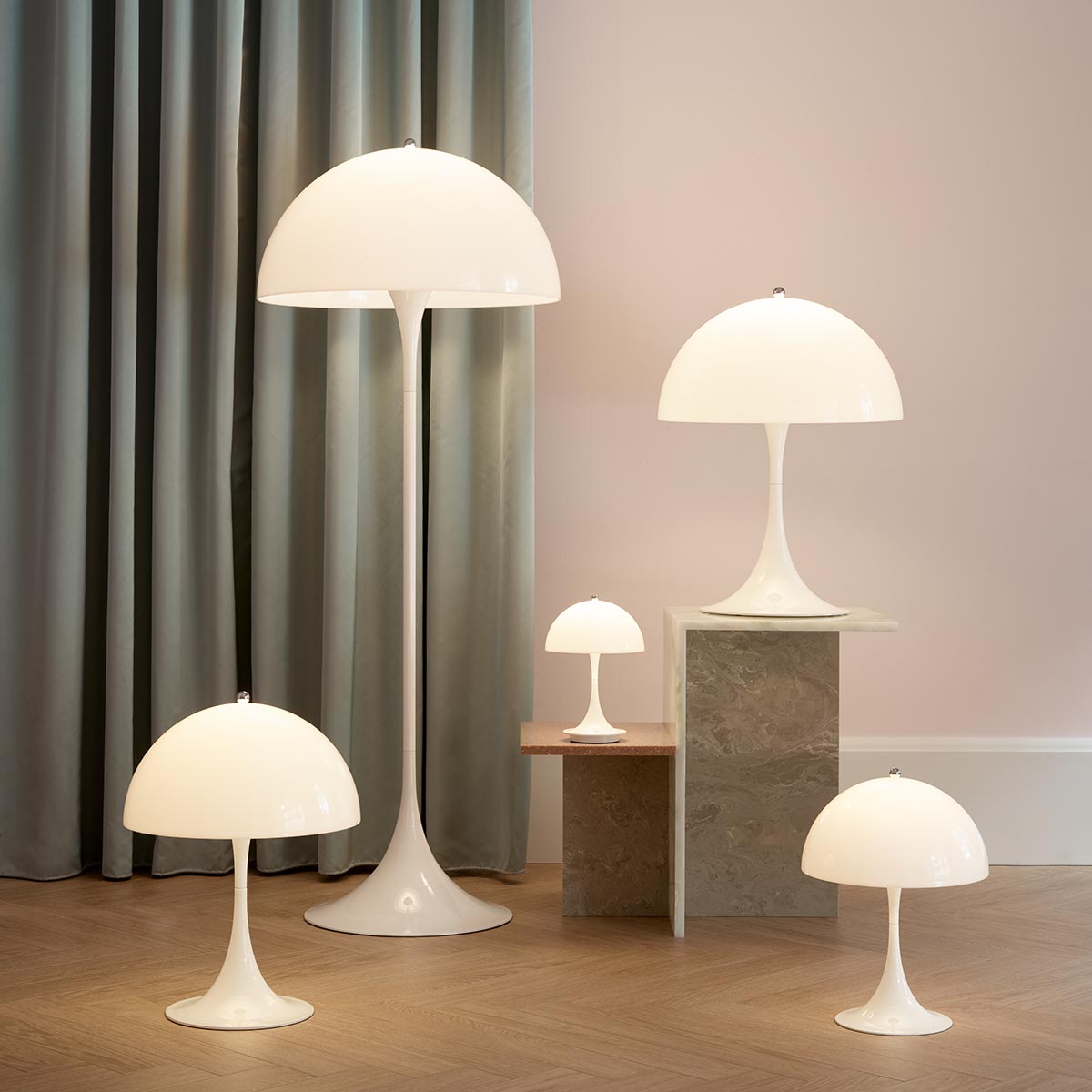 Louis Poulsen Panthella Leuchtenserie, verschiedene Ausführungen – Design by Verner Panton
