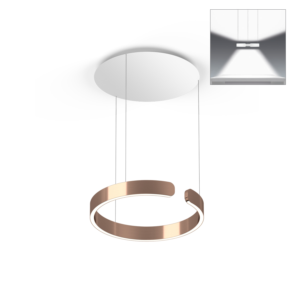 Occhio Mito sospeso 40 var up wide LED Pendelleuchte, variabel, Roségold