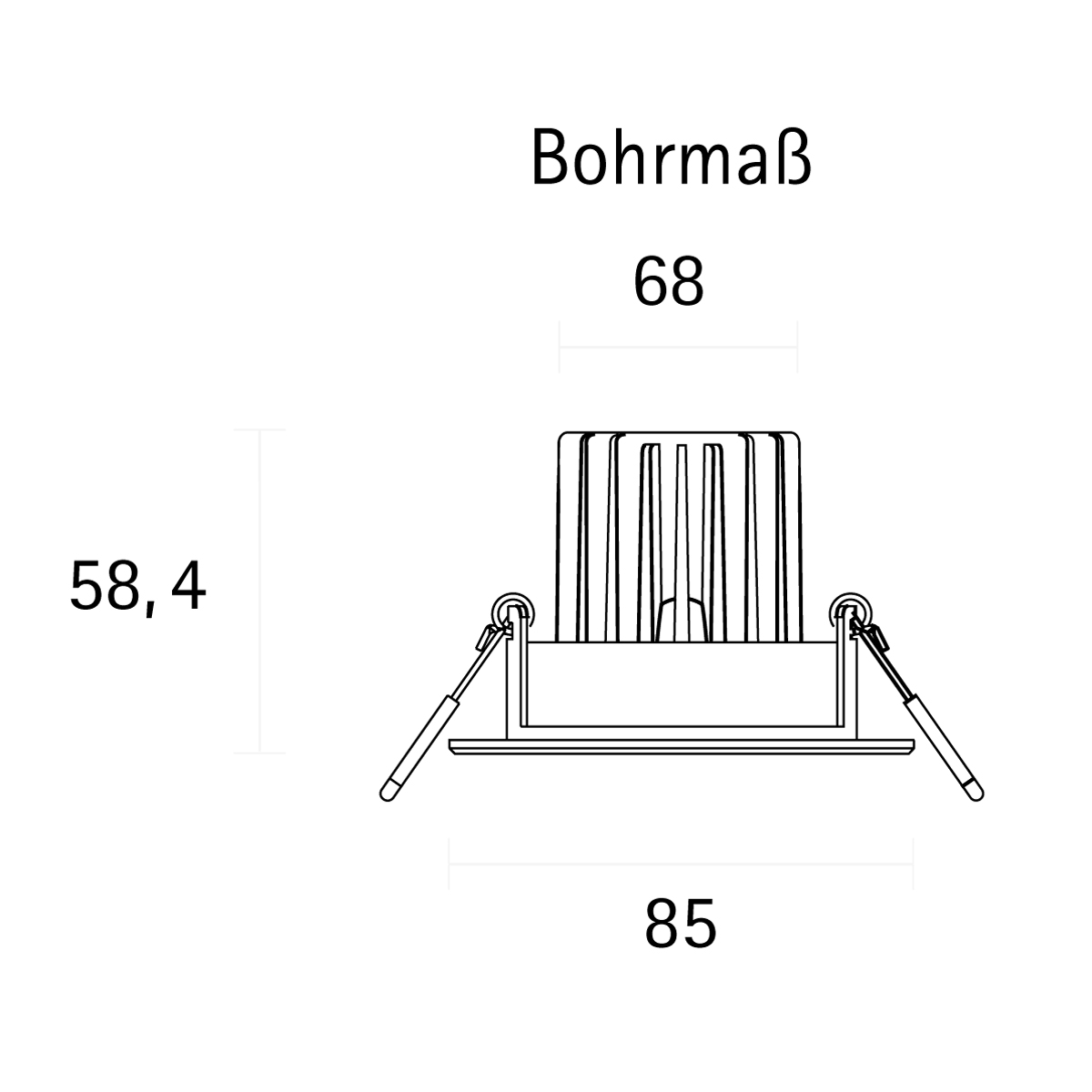 Sigor Haled LED Downlight Einbaustrahler, Dim-to-Warm, Maßzeichnung