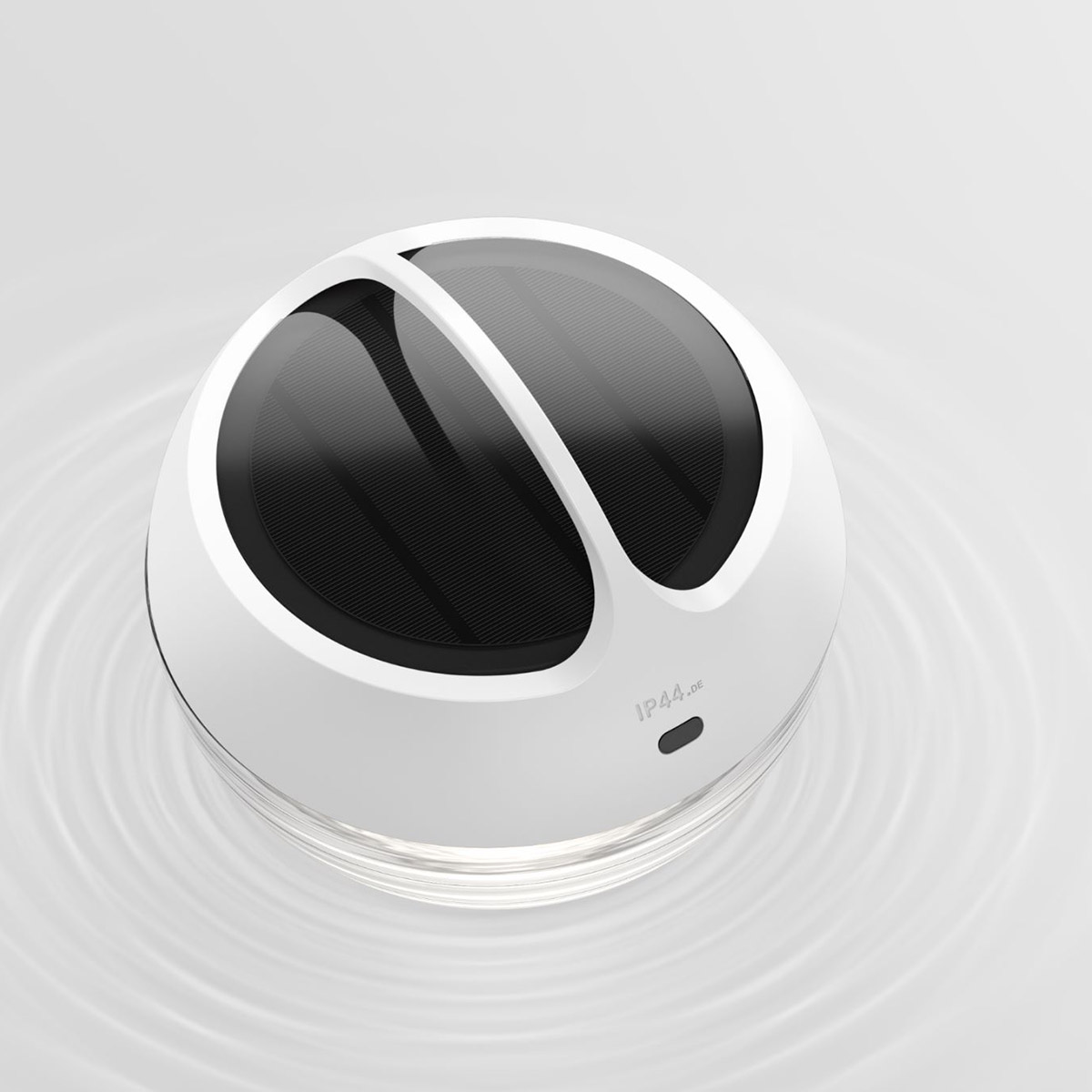 IP44.DE Aqu M LED Solar- / Akkuleuchte, pearl white (weiß), Perspektive von oben
