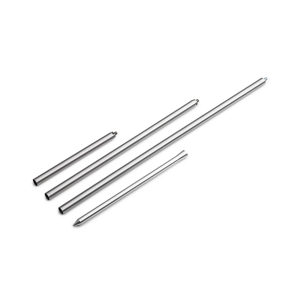 Höfats Spin Erdspieß, Silber, bestehend aus dreiteiligem Stab und Erdspitze