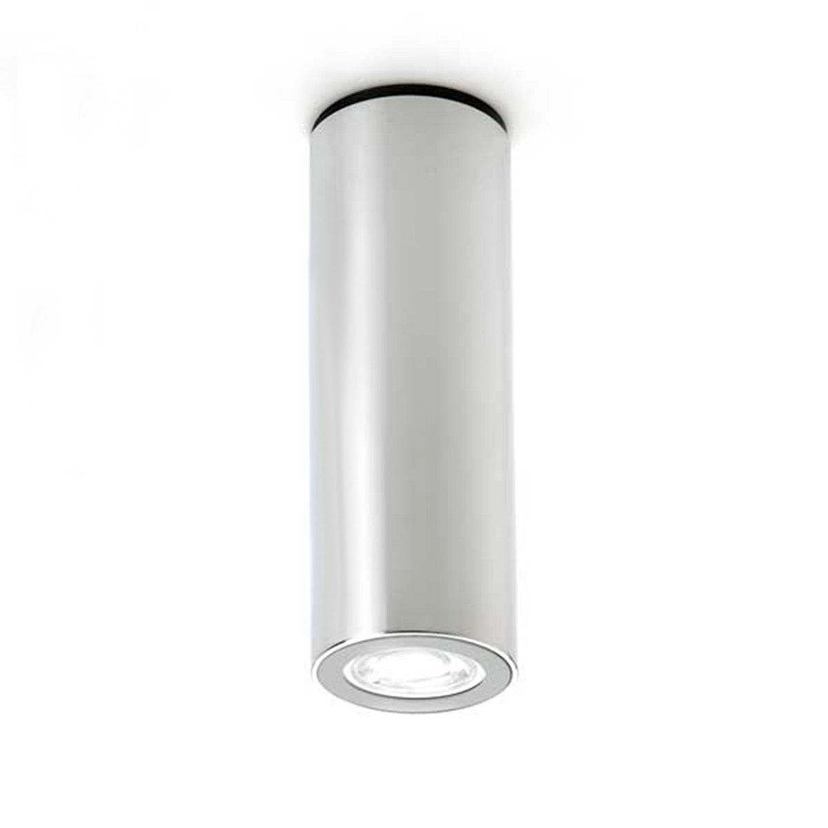 Milan Kronn Deckenspot, Höhe 20,5 cm, Chrom / schwarz