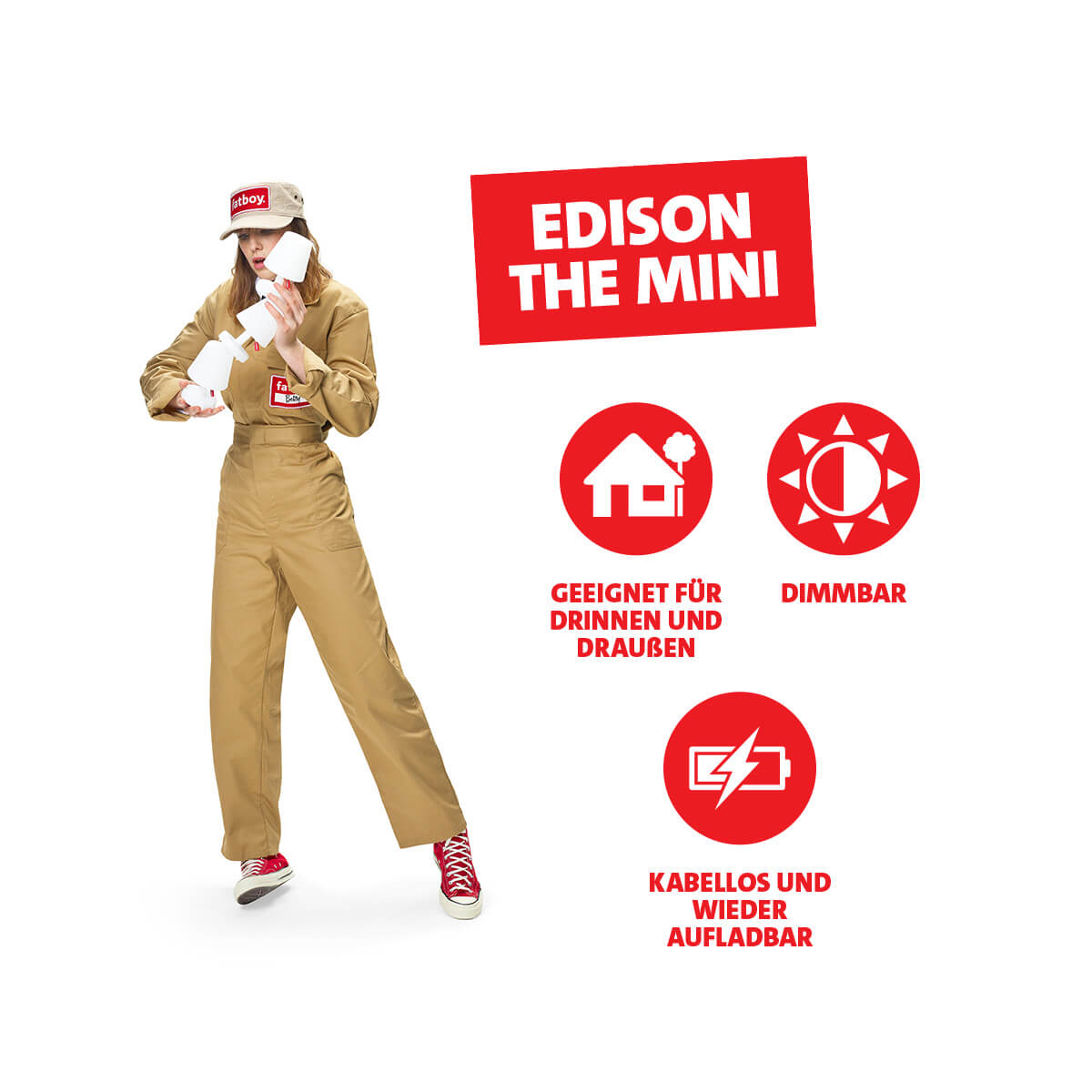 Fatboy Edison the Mini LED Akkuleuchte, 3er-Set, weiß