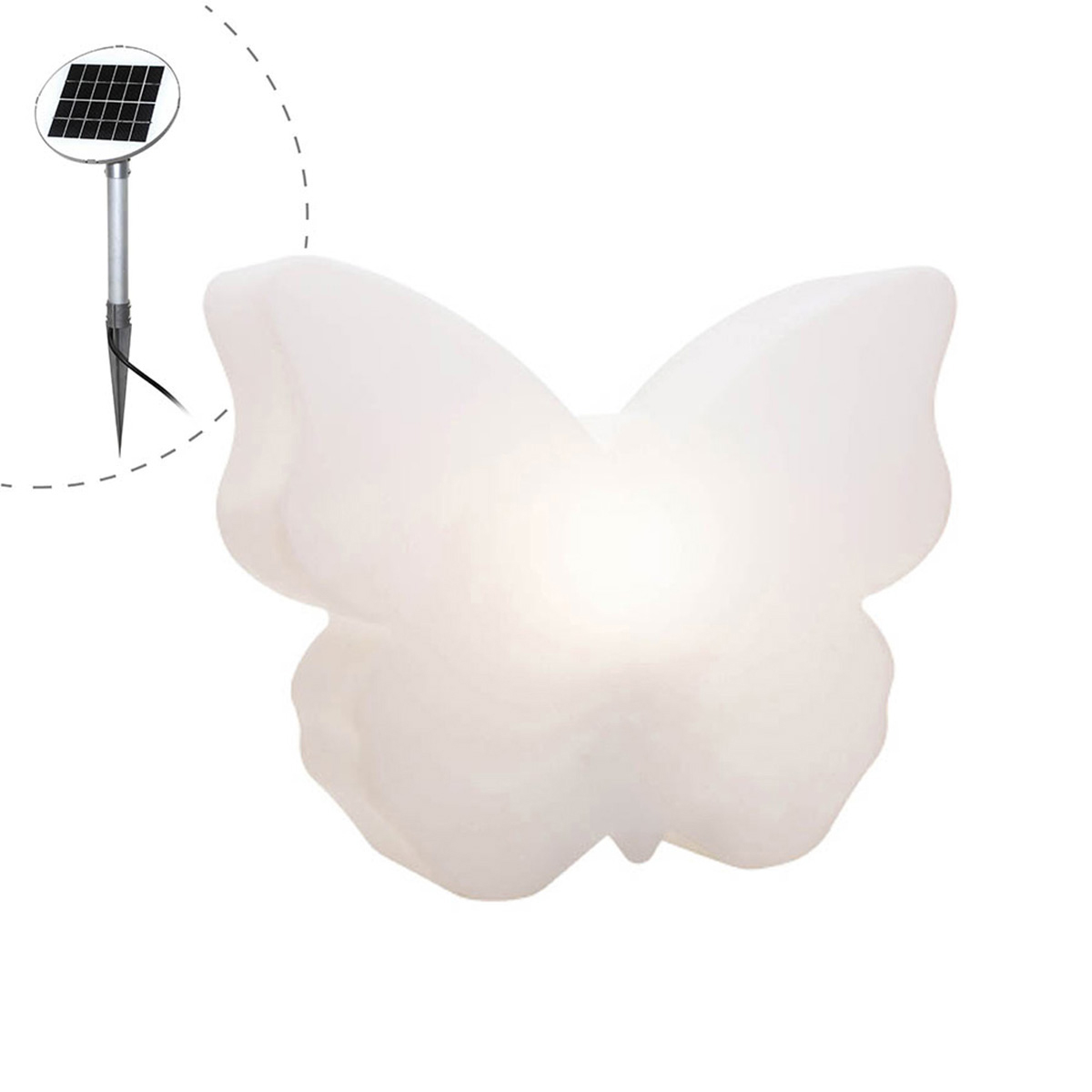 8 seasons design Shining Butterfly LED Solar- / Dekoleuchte, weiß Shining Butterfly LED Solar- / Dekoleuchte