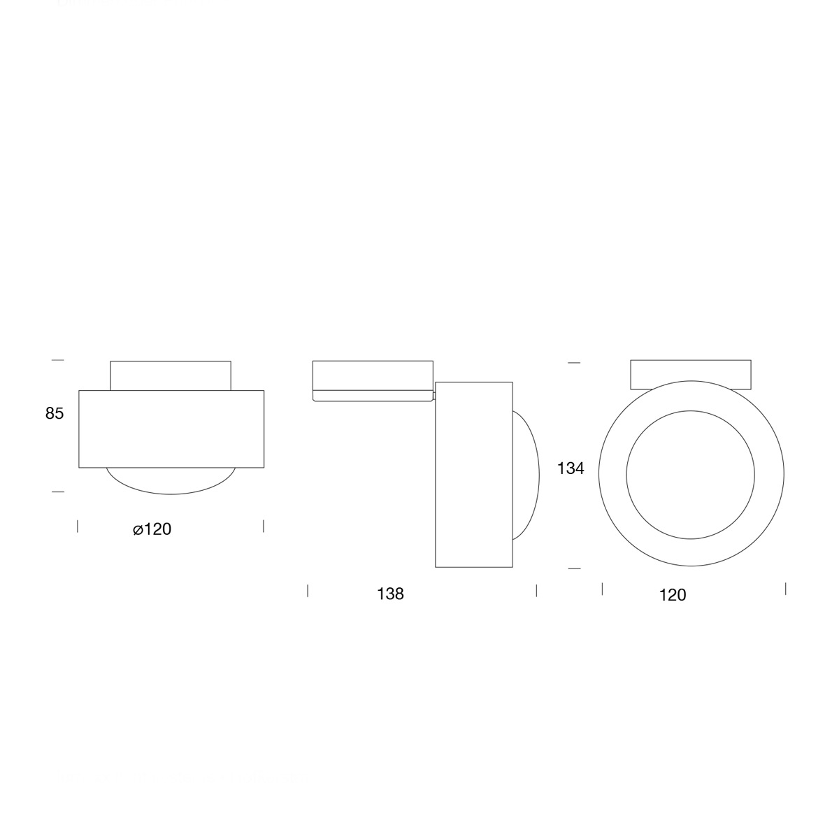 Antidark by Lumexx Luxx LED Wand- / Deckenleuchte, Maßzeichnung