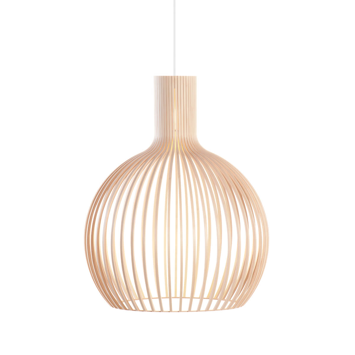 Secto Design Octo 4240 Pendelleuchte, Birke natur, Kabel: weiß