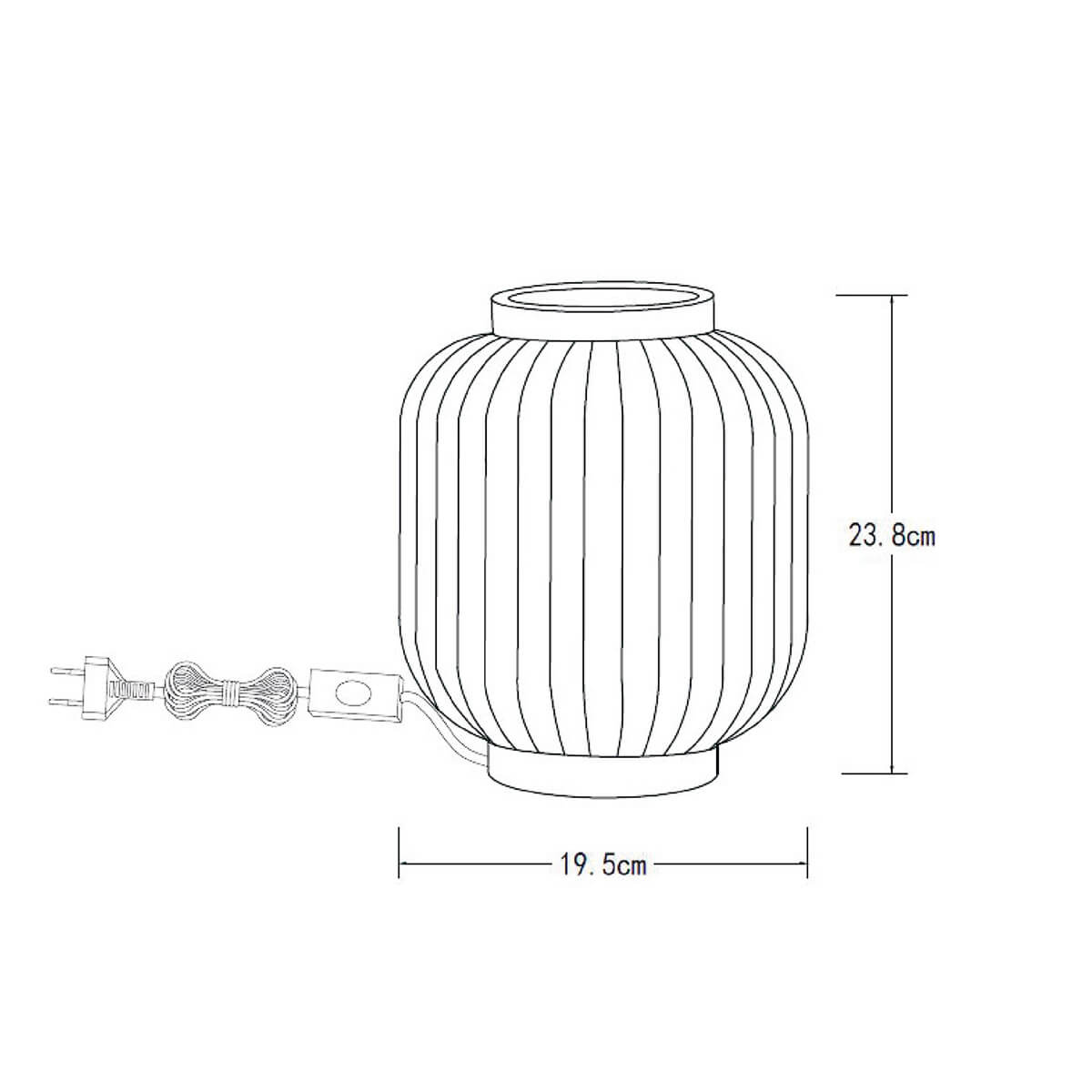 Lucide Gosse Tischleuchte, Höhe: 23,8 cm, Maßzeichnung