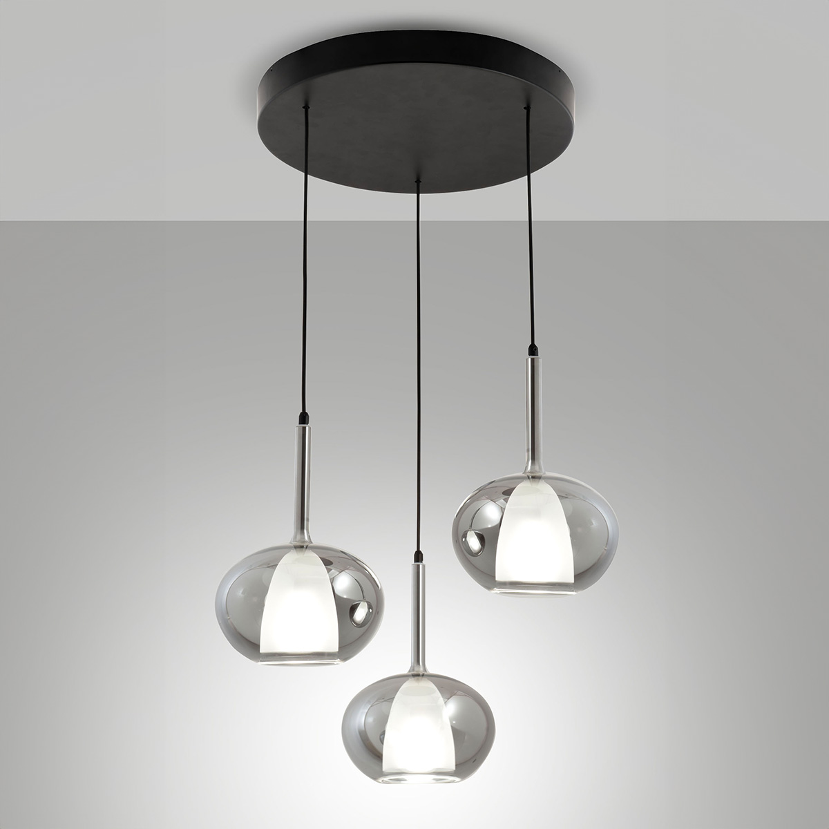 3-flg.,Glas: grau transparent