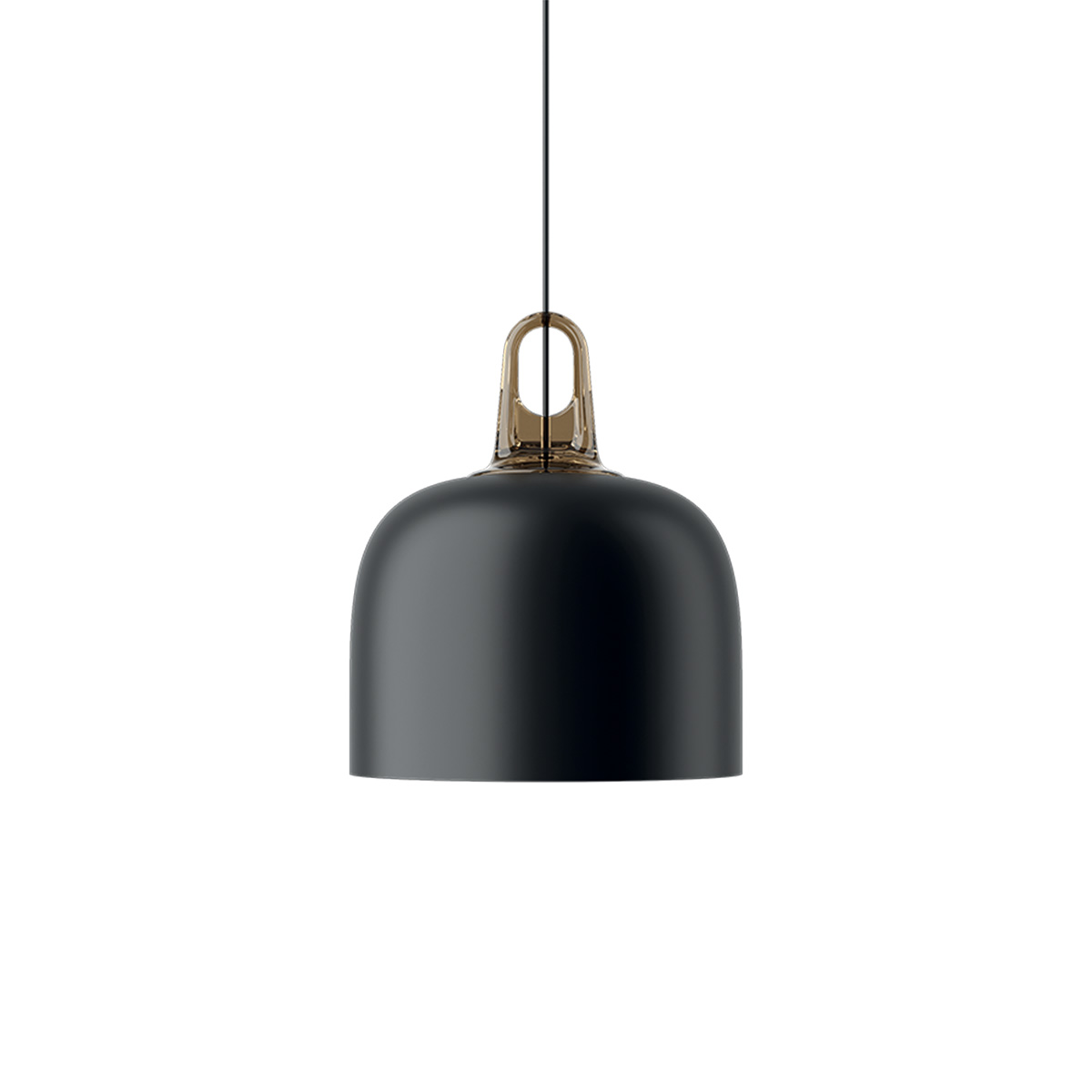 Lodes Jim Bell Pendelleuchte, honigfarben / schwarz matt