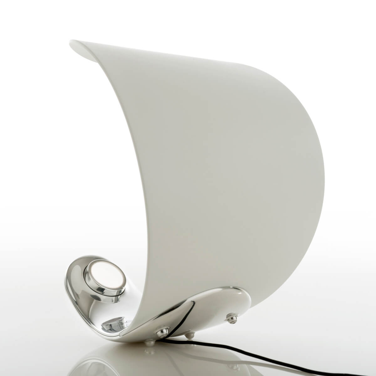 Luceplan Curl LED Tavolo, weiß / Chrom