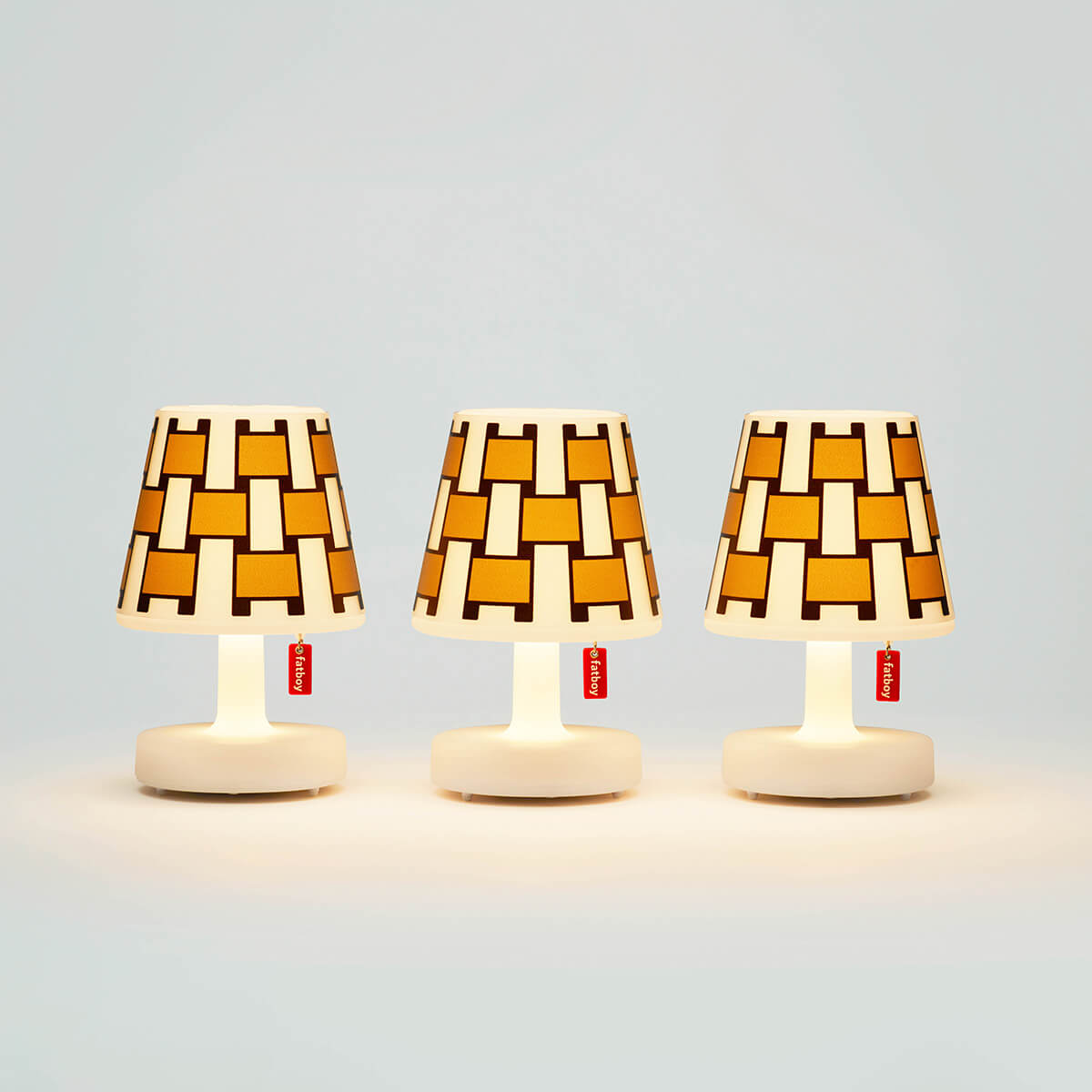 Fatboy Edison the Mini LED Akkuleuchte, 3er-Set, mit Mini Cappies Basket Weave Gold Honey