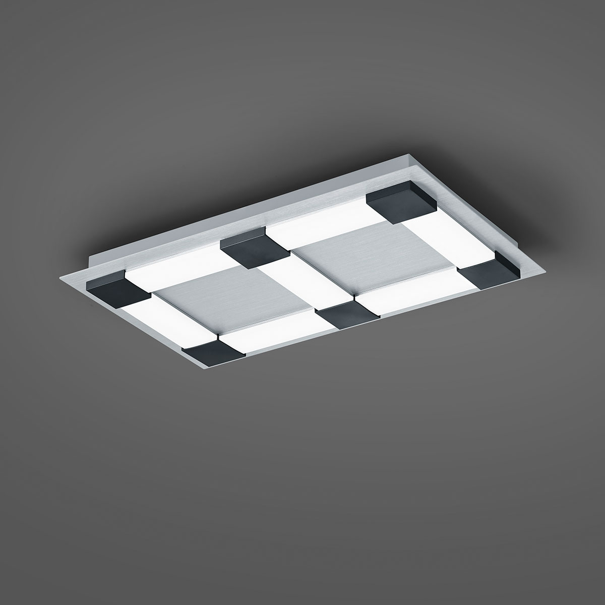 Bopp Plus Plain LED Deckenleuchte, mit ZigBee, 60 x 36 cm, anthrazit / Alu geschliffen