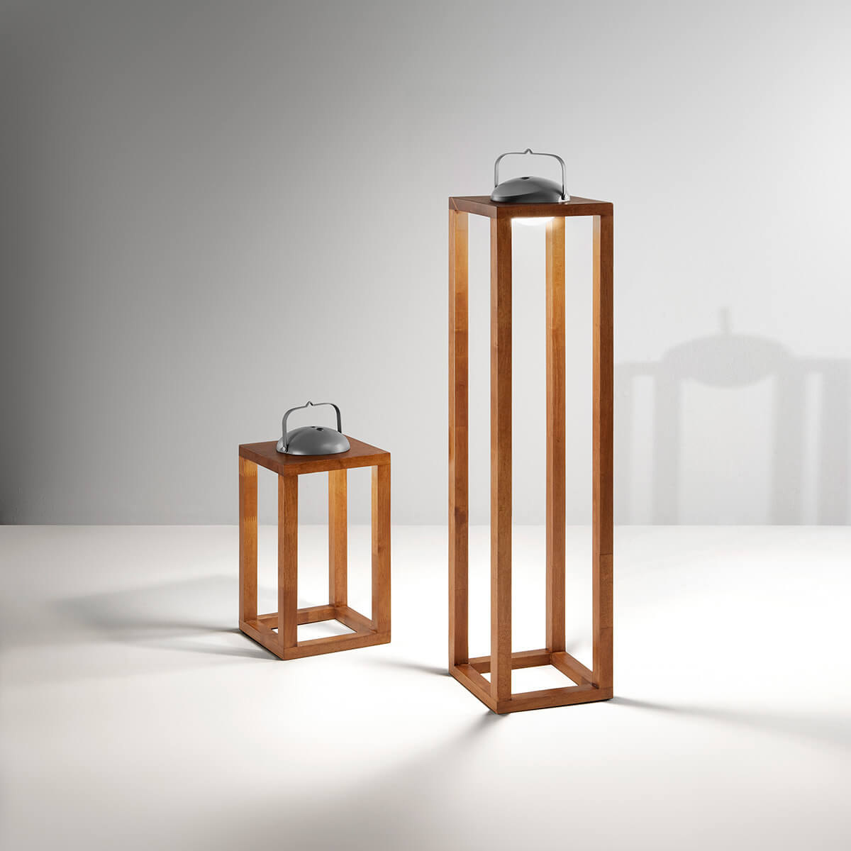 Fabas Luce Blend LED Akkuleuchte, Höhe: 41 cm und Höhe: 84 cm, walnussfarben