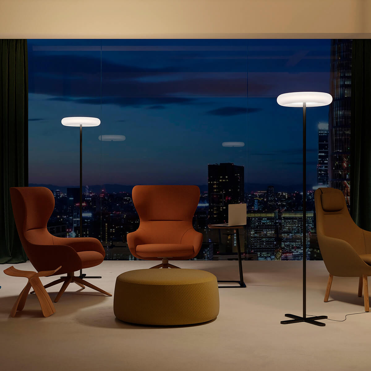 Belux Oto-10 LED Stehleuchte, mit Dimmer, schwarz matt