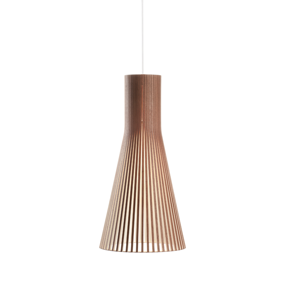 Secto Design Secto 4200 Pendelleuchte, Walnussfurnier, Kabel: weiß