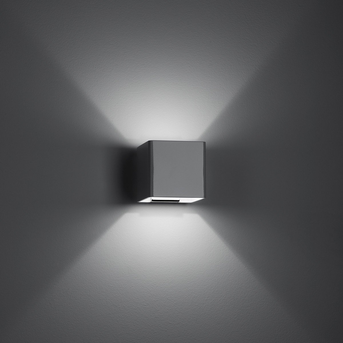 Fabbian Bijou Wandleuchte, quadratisch, schwarz