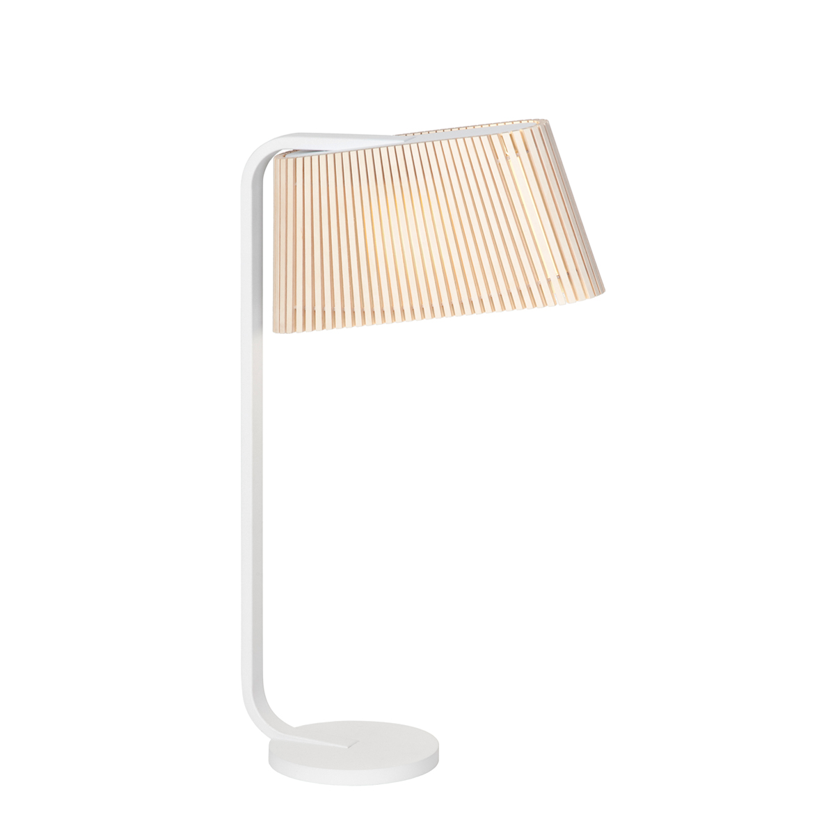 Secto Design Owalo 7020 Tischleuchte, weiß, Schirm: Birke natur