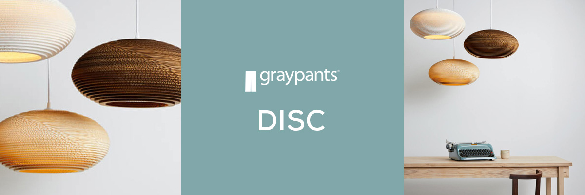 Graypants Disc Pendelleuchten aus recyceltem Karton als warme Designerleuchten für Esszimmer und Wohnraum