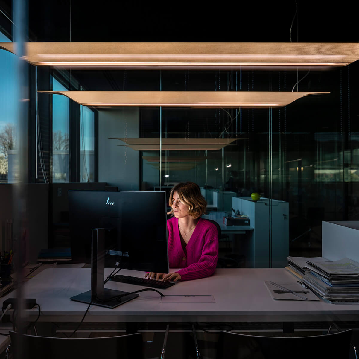 Foscarini Troag Media LED Sospensione, naturale (natur)