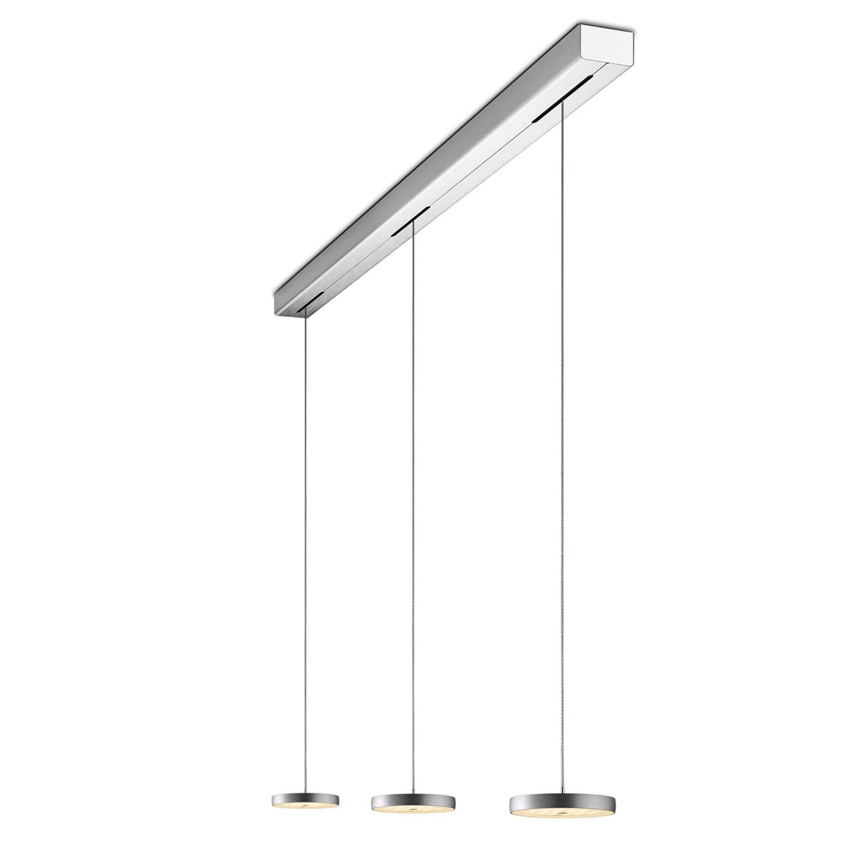 Oligo Decent LED Pendelleuchte, 3-flg., Tunable White, Aluminium gebürstet