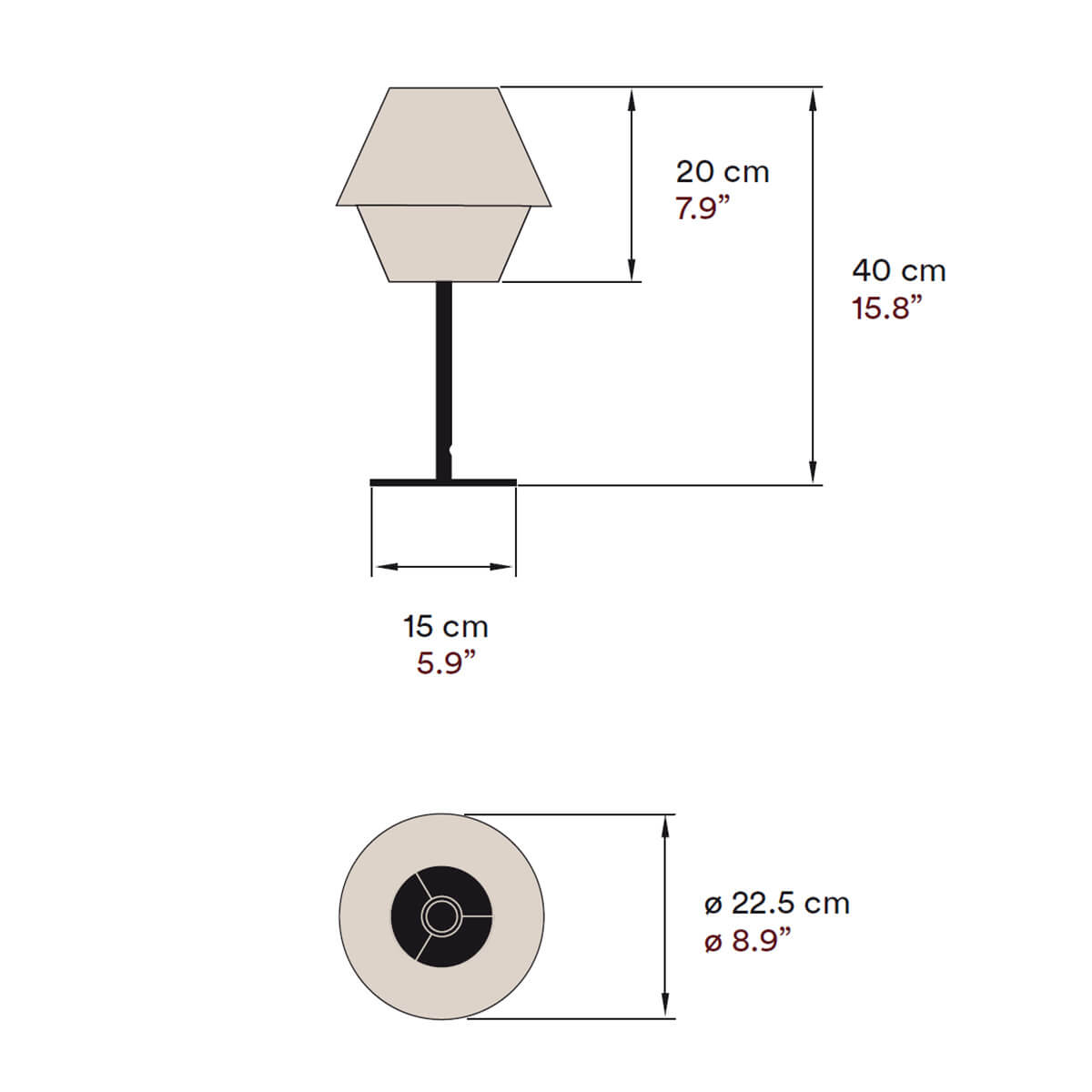 Hotel Tischleuchte, mit Dimmer
