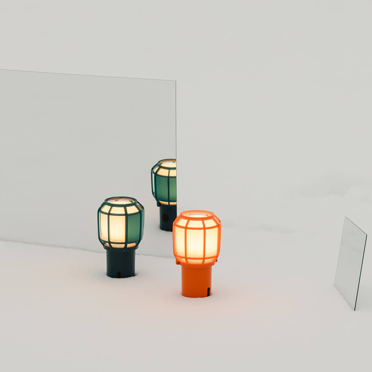 Marset Chispa LED Akkutisch- / Pendelleuchte, orange und blau