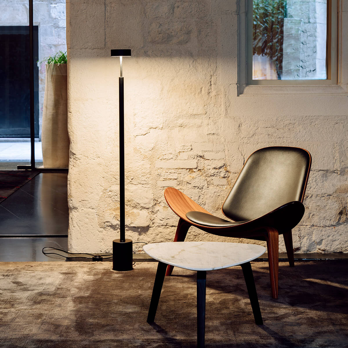 Milan Peak LED Stehleuchte, Höhe: 130 cm, schwarz matt