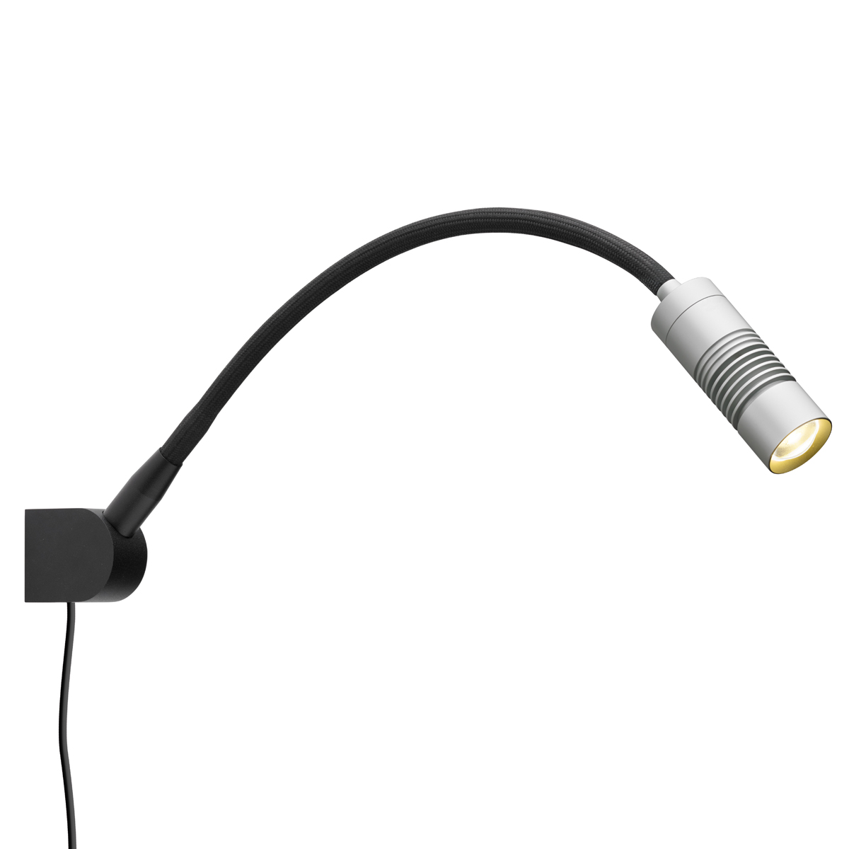 Oligo A Little Bit LED Wandleuchte, schwarz matt, Kopf: Chrom matt