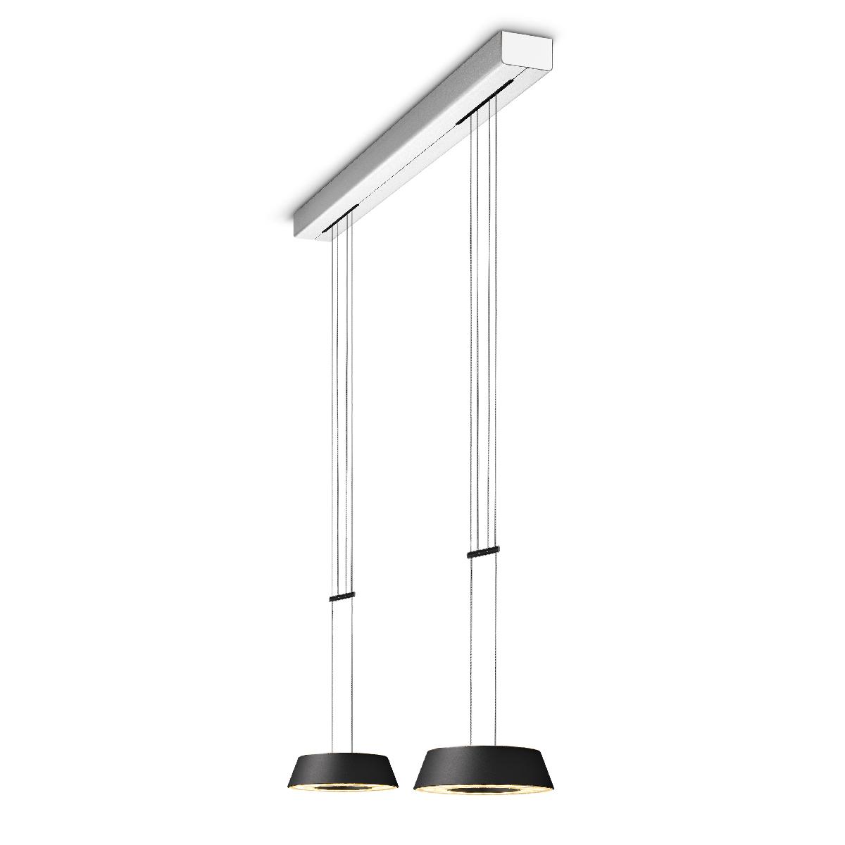 Oligo Glance LED Pendelleuchte, 2-flg., schwarz matt