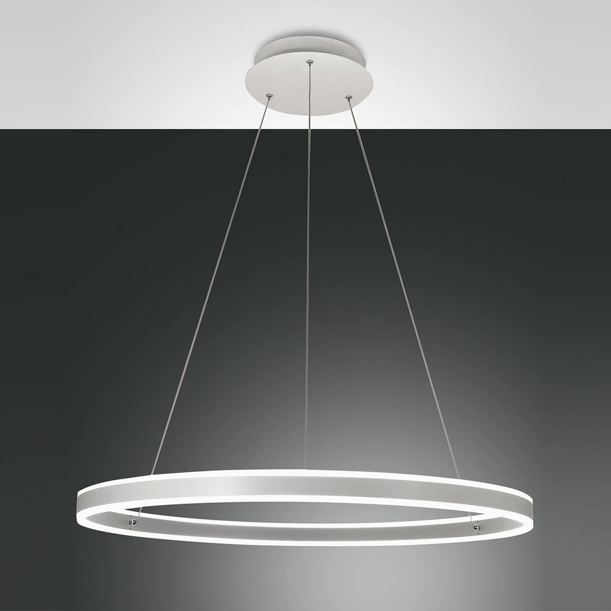 Fabas Luce Palau LED Pendelleuchte, Ø: 80 cm, weiß