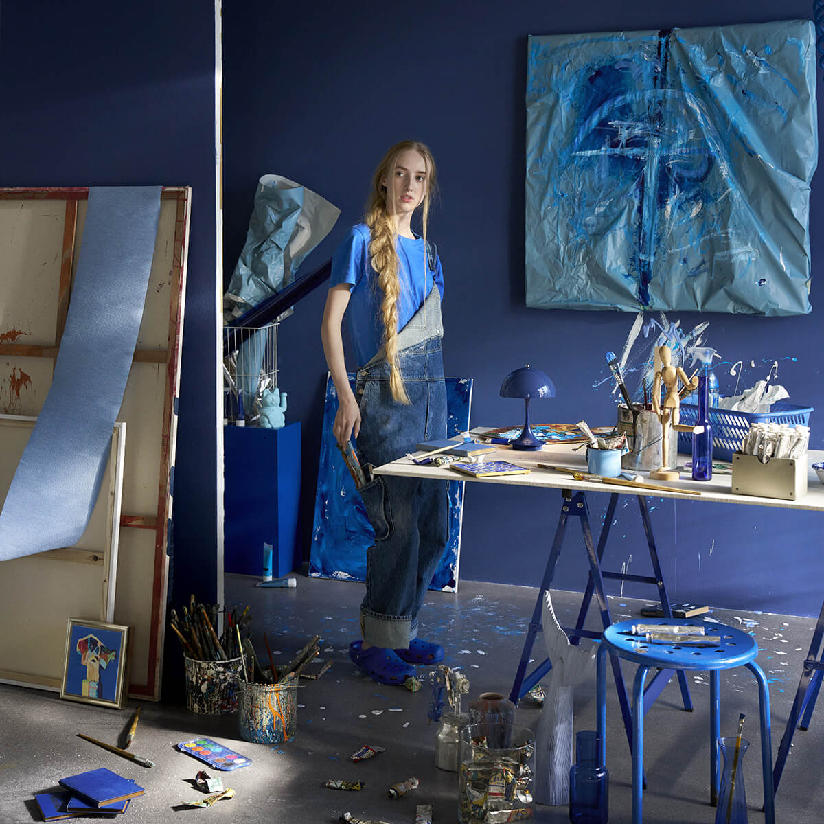 Louis Poulsen Panthella 160 Portable V3 LED Akkuleuchte, opak indigo – Design by Verner Panton
