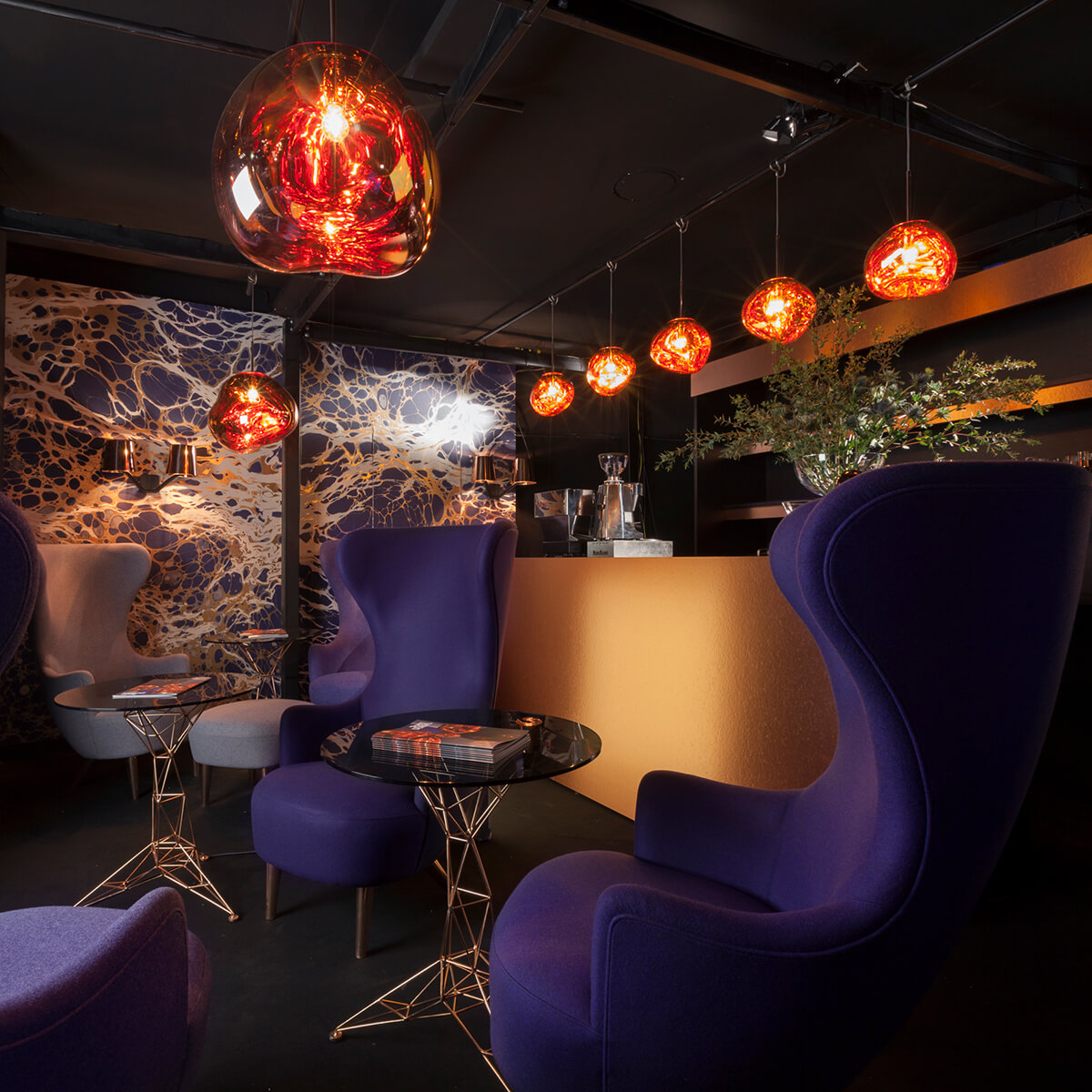 Tom Dixon Melt Mini LED Pendelleuchte und Melt LED Pendelleuchte, Kupfer