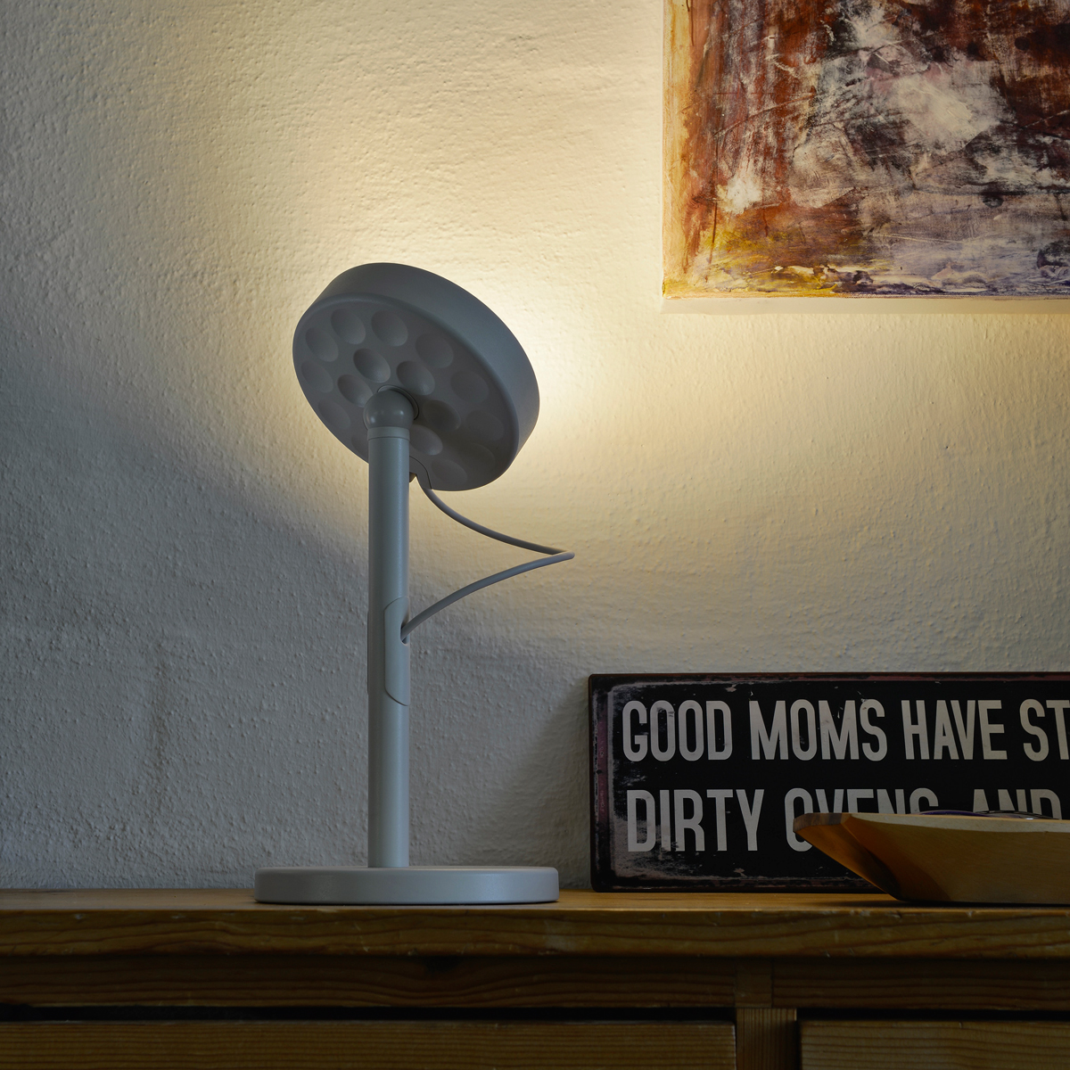 Belux U-Turn-40 LED Tischleuchte, telegrau