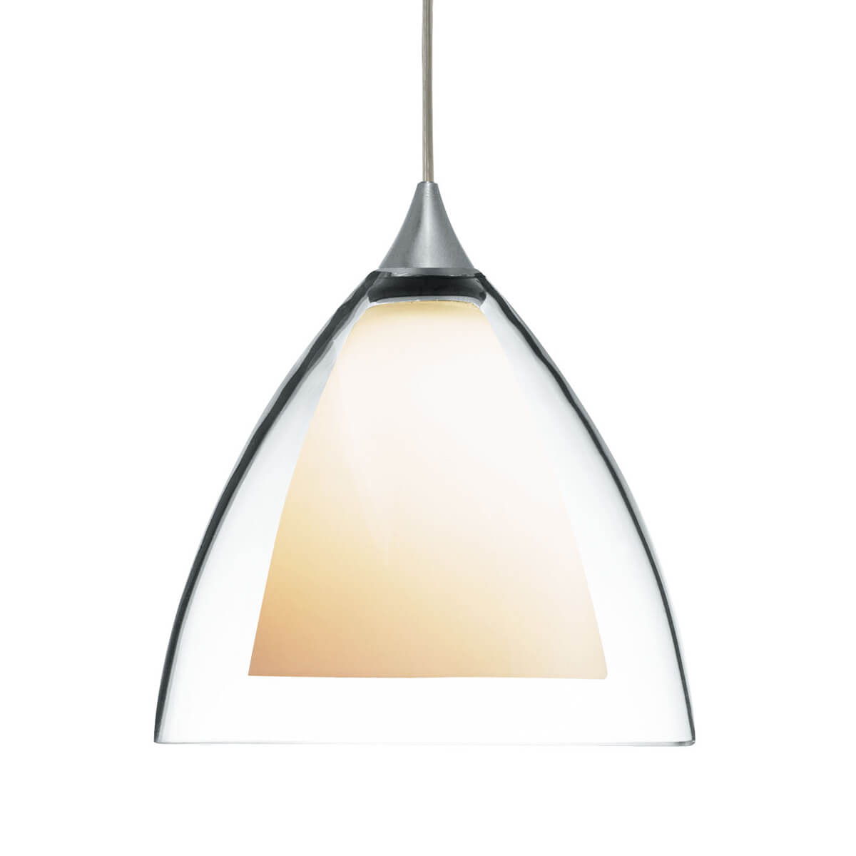 Bruck Duolare Silva Down Ø: 16 cm Fassung: Chrom matt Pendelleuchte, Glas: klar