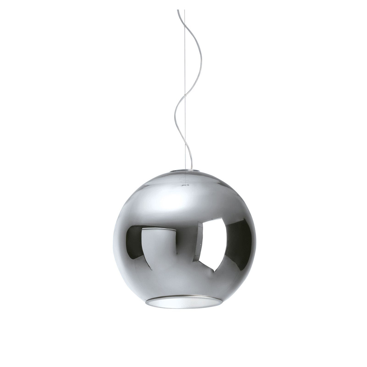Fontana Arte Globo Di Luce Pendelleuchte, Ø: 45 cm, Silber metallisiert