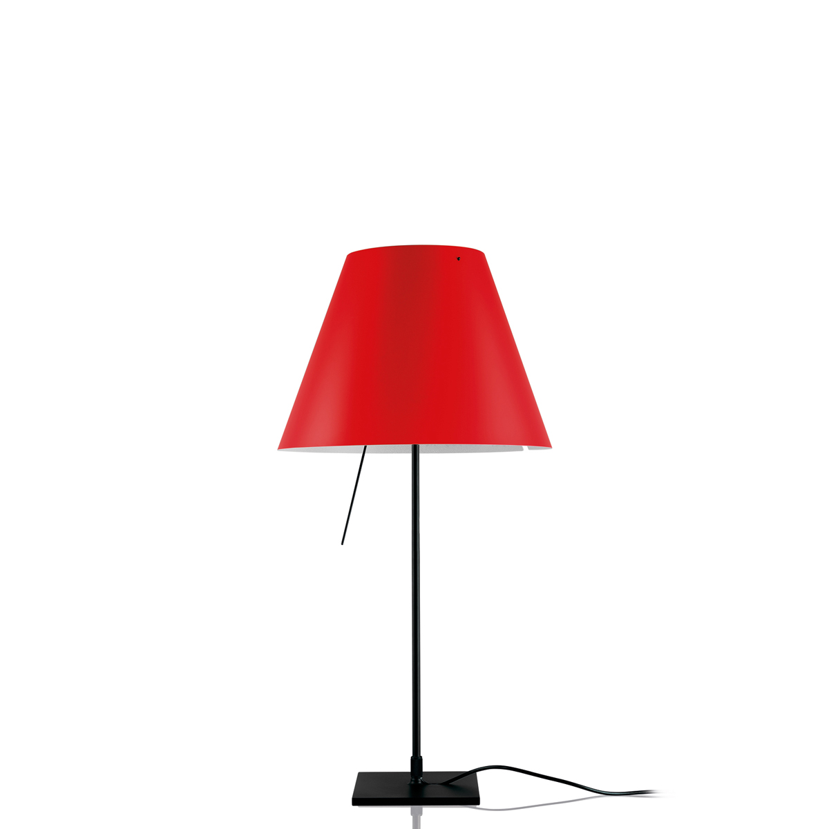 Luceplan Costanzina Tavolo, schwarz, Schirm: johannisbeerrot (ausgeschaltet)