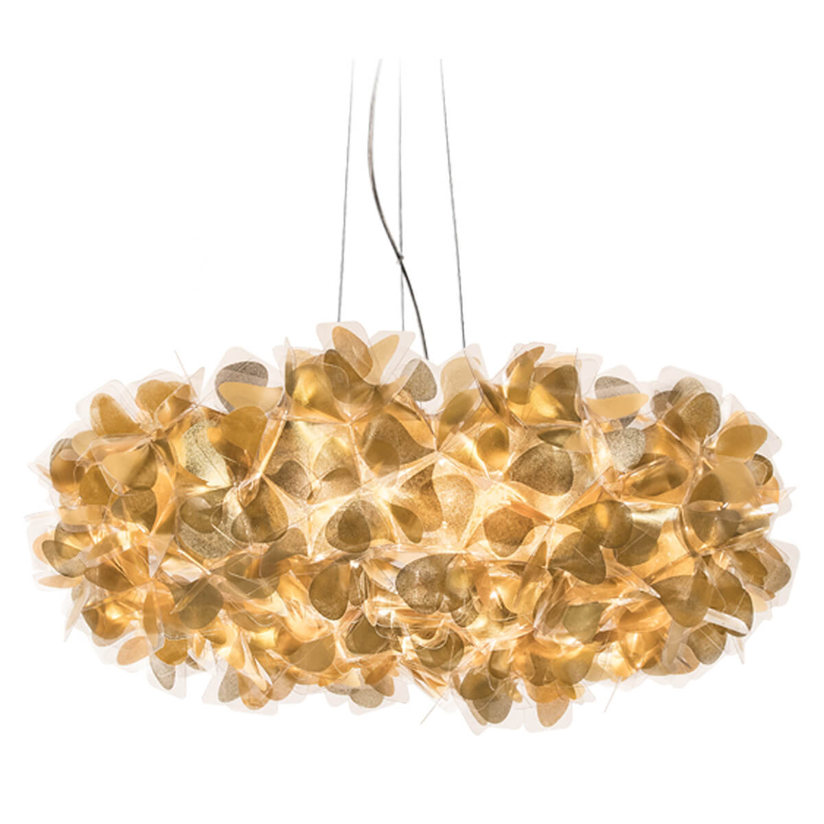 Slamp Clizia Mama non Mama Suspension 130, Gold, Kabel: transparent