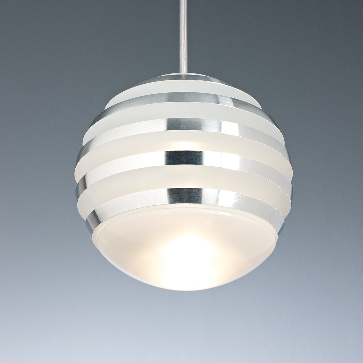 Tecnolumen Bulo LED Pendelleuchte, Aluminium / weiß