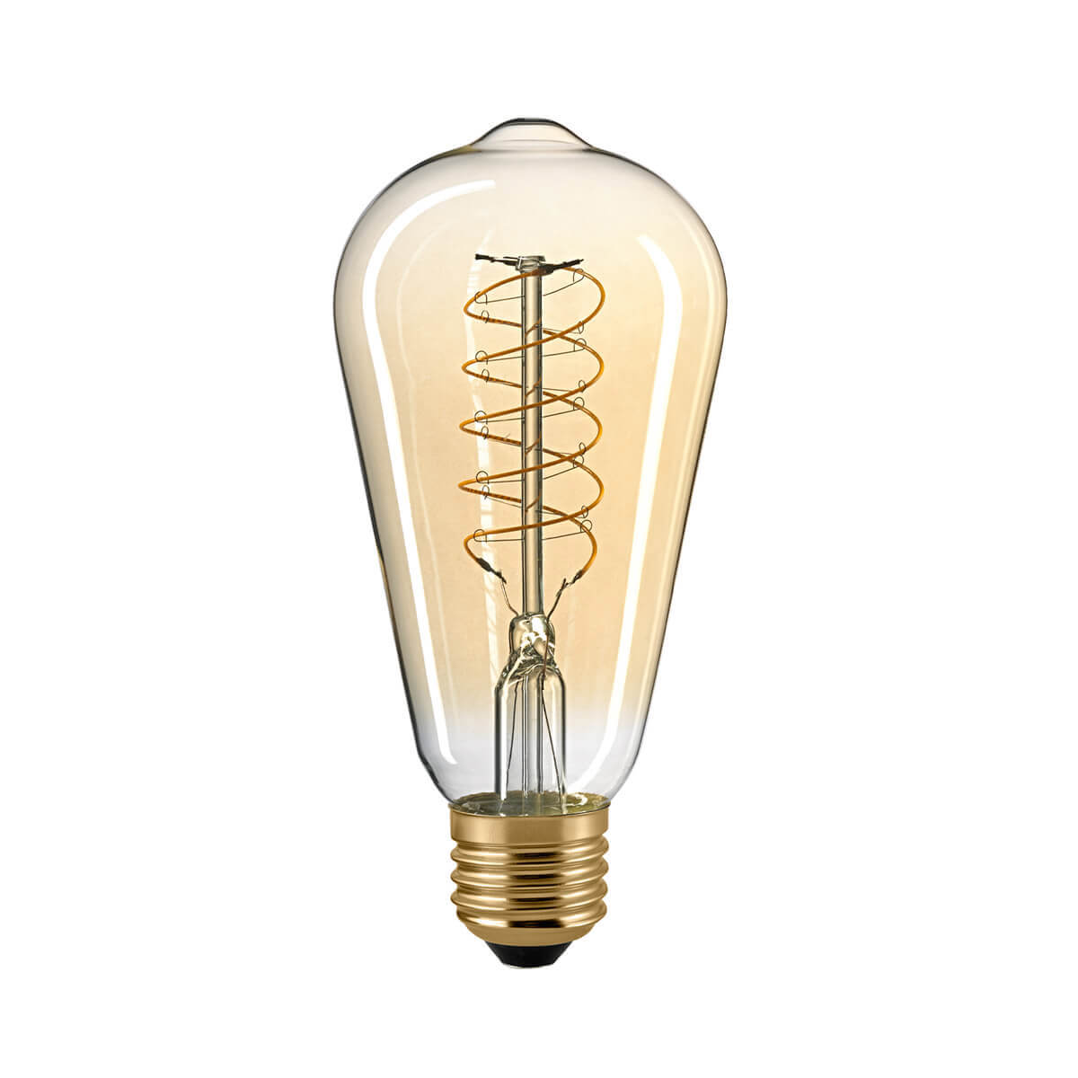 Sigor LED Filament Edison Lampe Slim Spiral E27 Gold, 7 W, 2500 K, dimmbar, Ø: 6,4 cm LED Filament Edison Lampe Slim Spiral E27 Gold, 7 W, 2500 K, dimmbar