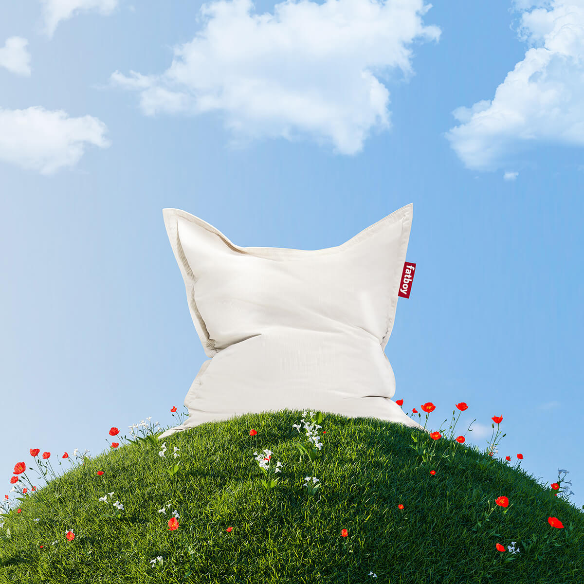 Fatboy Recycled Original Slim Cord Sitzsack, Cream