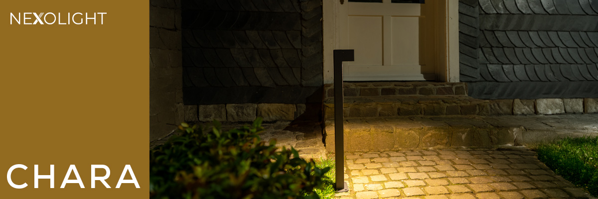 Nexolight Chara bollard light for warm pathway lighting in the garden and entrance area