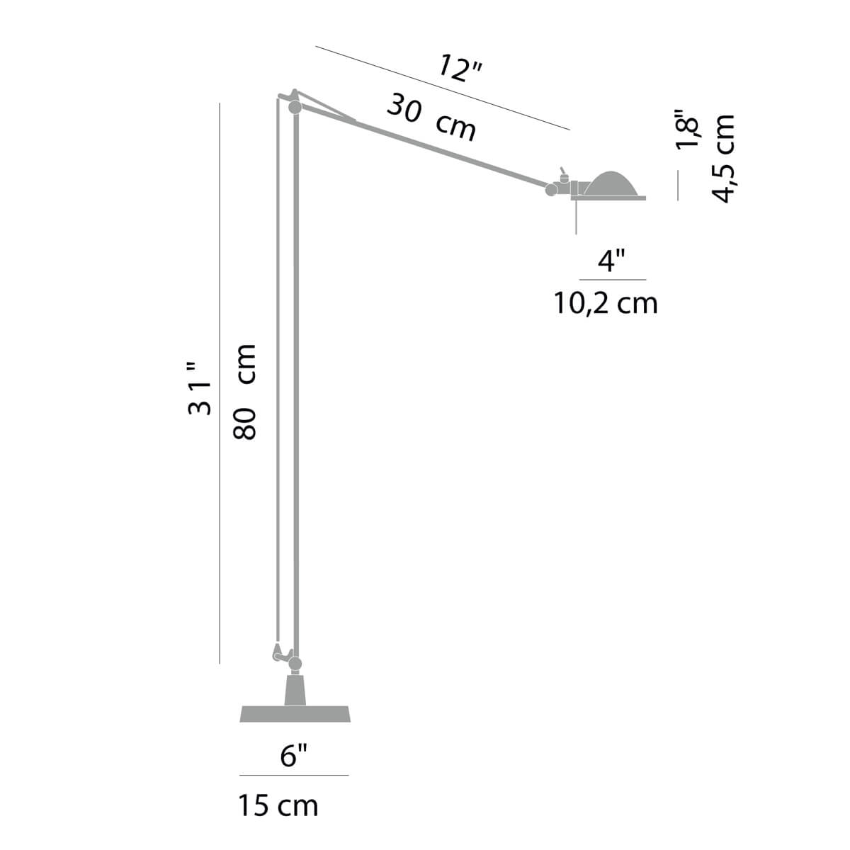 Luceplan Berenice Terra, Maßzeichnung