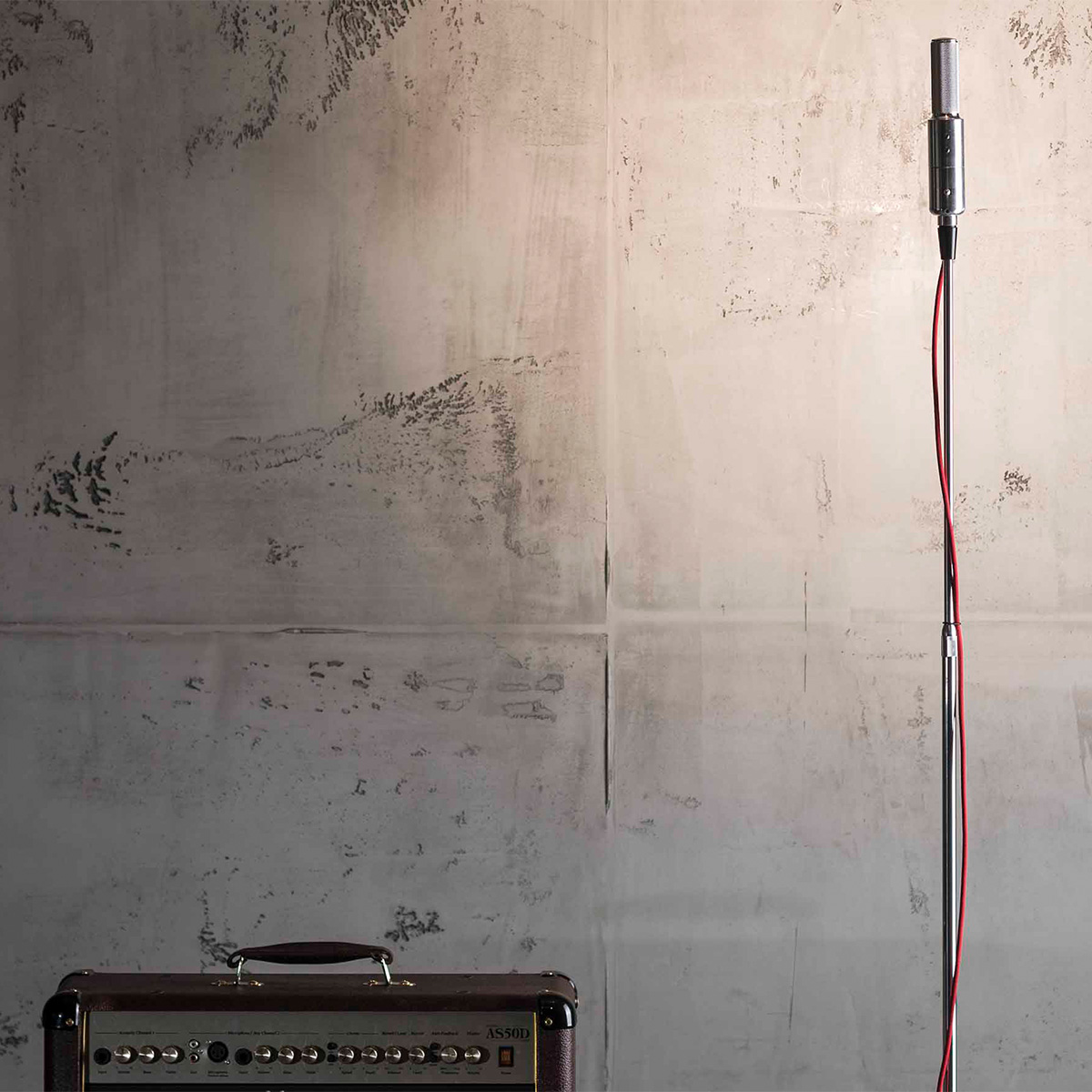 Less 'n' more Stereo LED Stehleuchte, Alu poliert / Beton grau (Leuchtenkopf indirektstrahlend, ohne Lichtsegel)