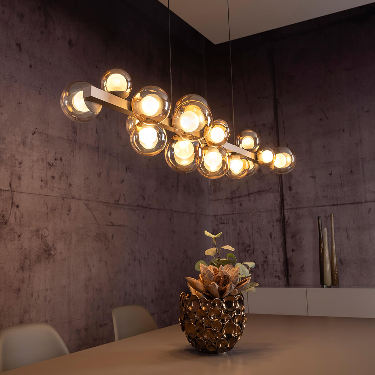 PURE E-Popup LED Pendelleuchte mit e-LIFT und CCT