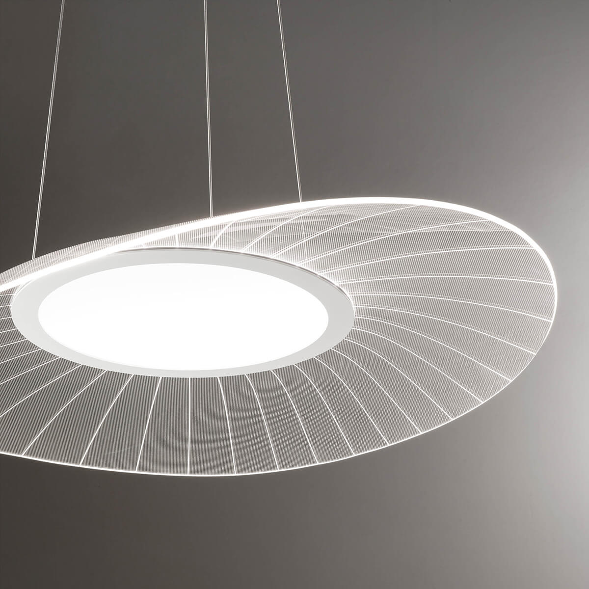 Fabas Luce Vela LED Pendelleuchte, 59 x 43 cm, weiß, Leuchtenschirm