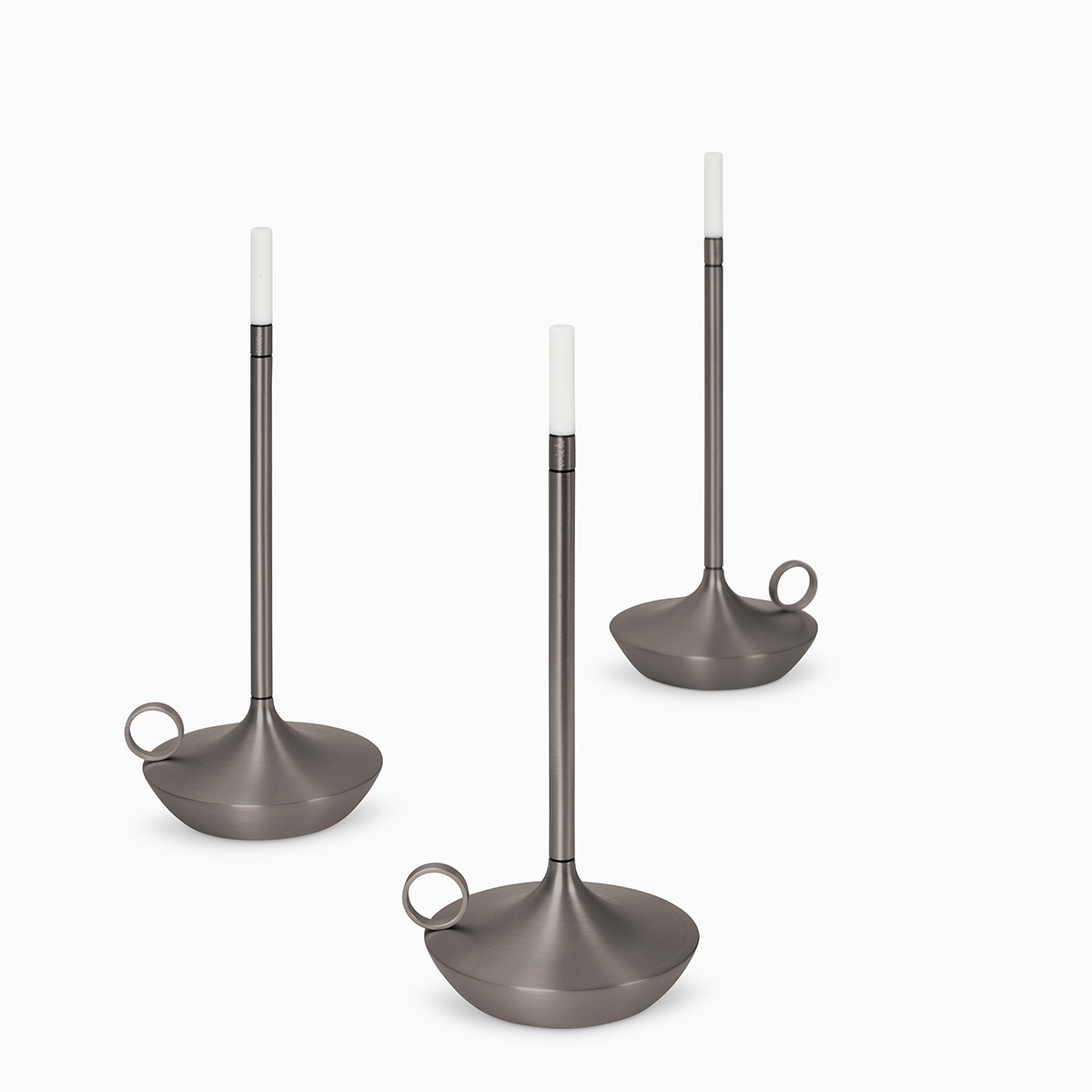 Graypants Wick LED Akkuleuchte, 3er Set, graphit (ausgeschaltet)